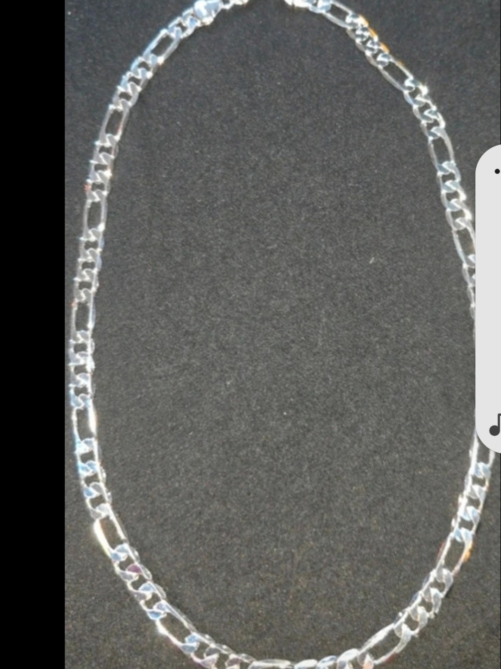 Sterling Silver 925 Figaro Chain Necklace – 21 Inch, 8mm Thick, Strong Clasp